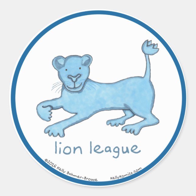 Lion League round stickers (Front)