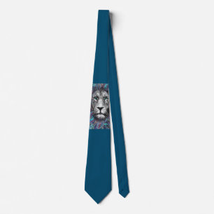 lion leo blue tie