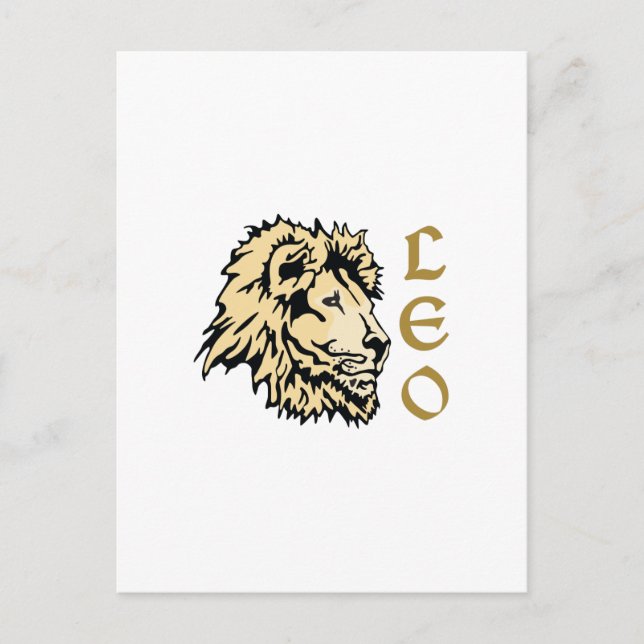 LION LEO ZODIAC POSTCARD (Front)