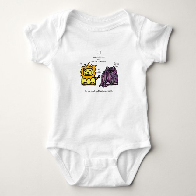 Lion & Lhasa Apso baby bodysuit (Front)