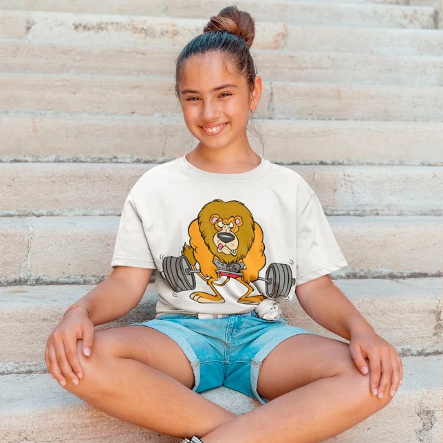 Lion Lifing Weights Girls T-Shirt (Creator Uploaded)