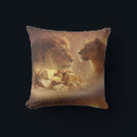 Lion & Lioness Gold Glow — Pillow<br><div class="desc">Add a touch of royalty and warmth to your home with this stunning decorative pillow featuring a majestic lion and lioness facing each other in a glowing golden atmosphere. Soft light, sparkling particles, and rich warm tones create a dreamy, symbolic scene representing unity, partnership, and strength. Perfect for sofas, beds,...</div>