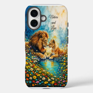 Lion Lioness wild cats nature love wildlife iPhone 16 Case