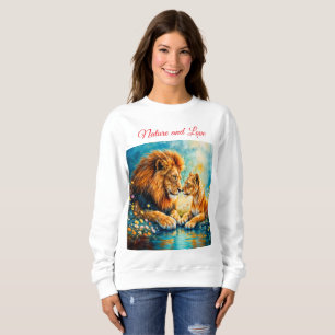 Lion Lioness wild cats nature love wildlife Sweatshirt