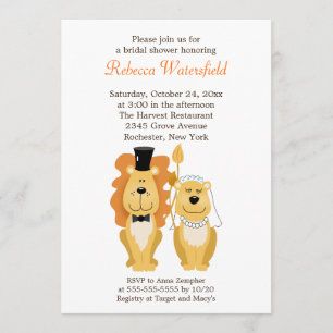 Lion & Lionness 5x7 Bridal Shower Invitation