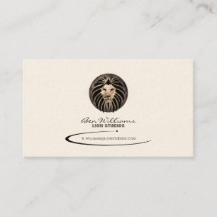 Lion Logo Business Card (Moon Backdrop)