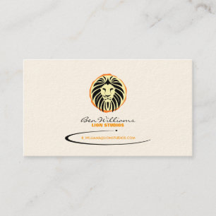 Lion Logo Business Card (Sun Backdrop)
