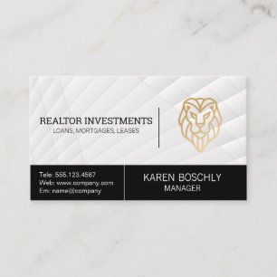 Lion Logo Golden Business Card
