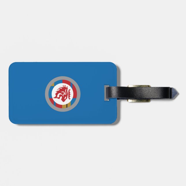 Lion Logo Luggage Tag w/ leather strap (Back Horizontal)
