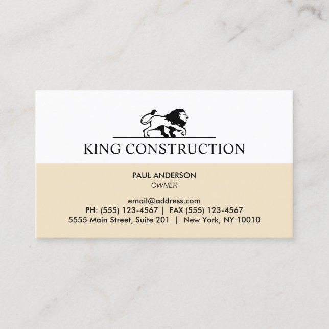 Lion Logo Profesional Business Card (Front)