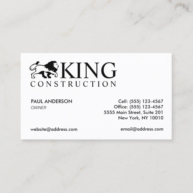 Lion Logo Professional Business Card (Front)