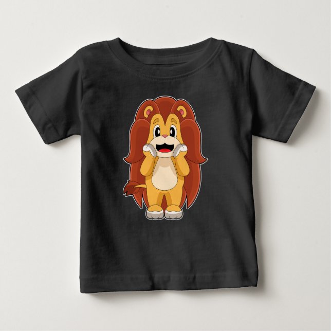 Lion long Mane Baby T-Shirt (Front)
