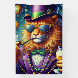 Lion/Louisiana Mardi Gras  Banner