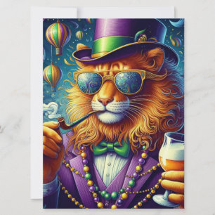 Lion/Louisiana Mardi Gras  Holiday Card