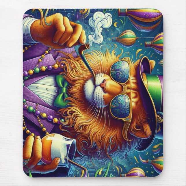 Lion/Louisiana Mardi Gras  Mouse Pad (Front)