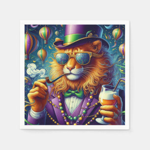 Lion/Louisiana Mardi Gras  Napkin