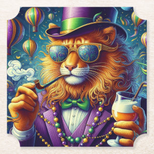 Lion/Louisiana Mardi Gras Paper Coaster