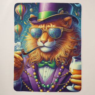 Lion/Louisiana Mardi Gras Sherpa Blanket
