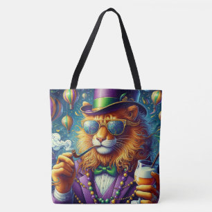 Lion/Louisiana Mardi Gras  Tote Bag