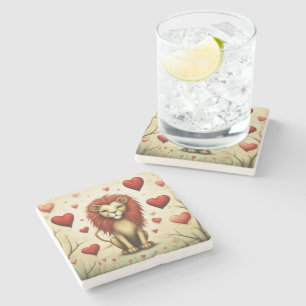 Lion Love 2 Stone Coaster