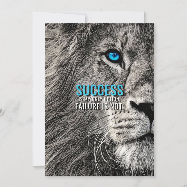 Lion Lover Success Is My Only Option Invitation (Front)