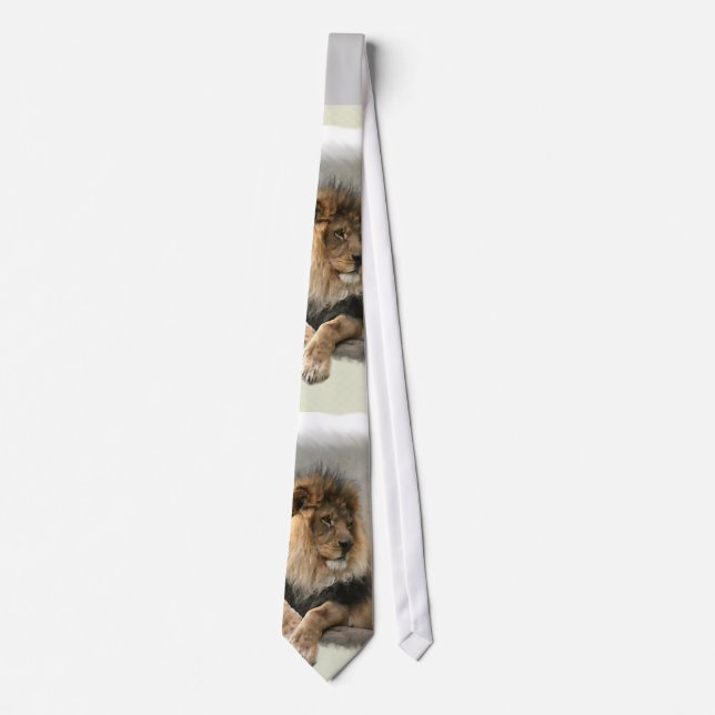 Lion Lovers Art Gifts Tie (Front)