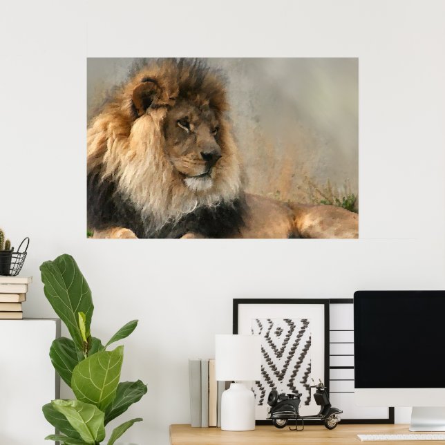 Lion Lovers Lion At Rest Poster (Home Office)