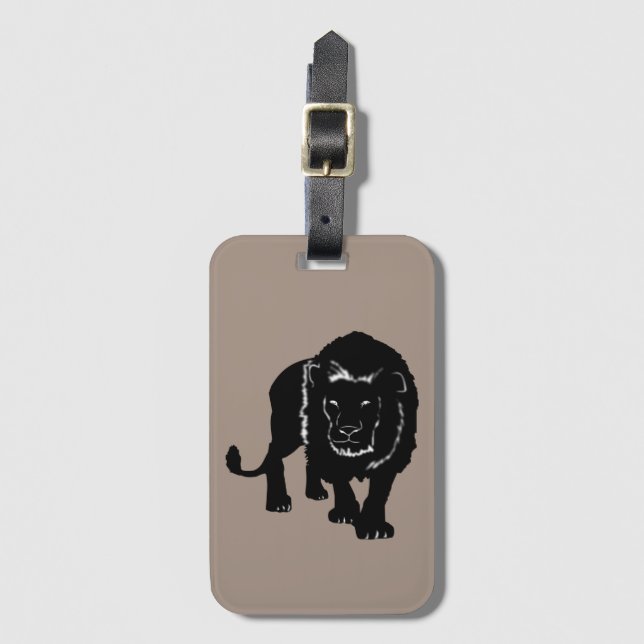 Lion Luggage Tag - Customizable (Front Vertical)