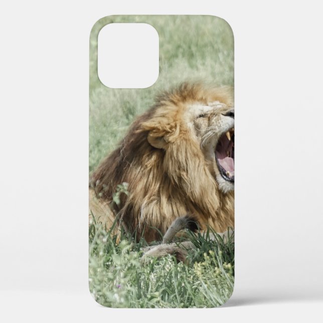 LION LYING ON GREEN GRASS DURING DAYTIME Case-Mate iPhone CASE (Back)