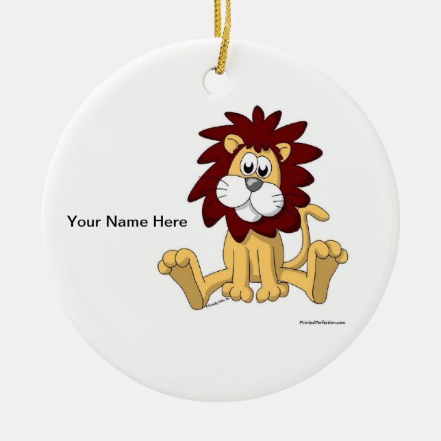 Lion - Male Ceramic Tree Decoration (Front)