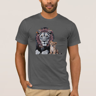 Lion Mandala Art Bella+Canvas T-Shirt - 