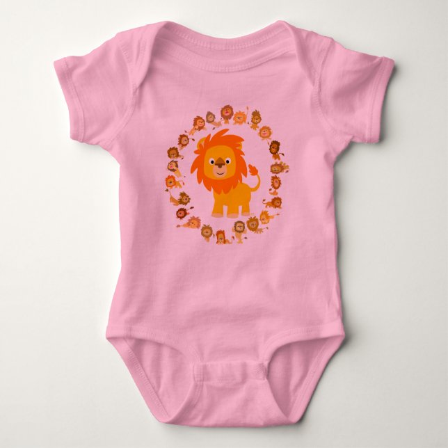 Lion Mandala Baby Baby Bodysuit (Front)
