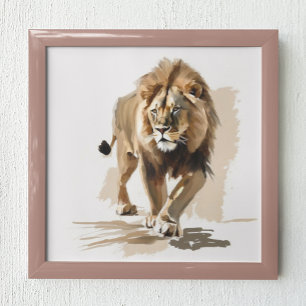 Lion Modern Abstract Painting Poster