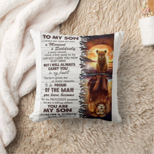 Lion Mom To My Son I Closed My Eyes  Cushion