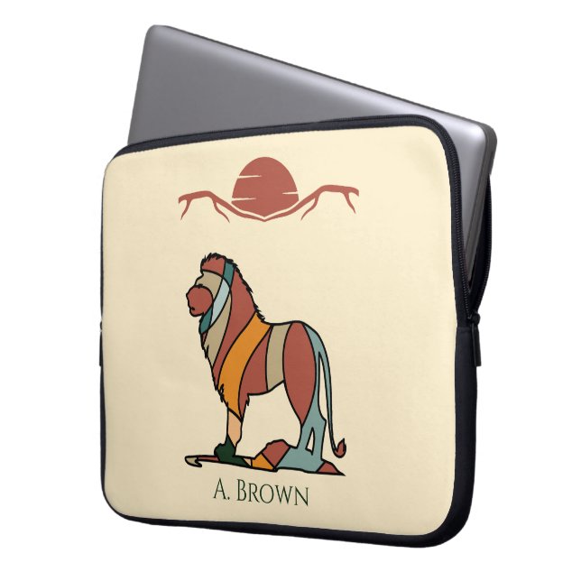 Lion Monogram Laptop Sleeve (Front Left)