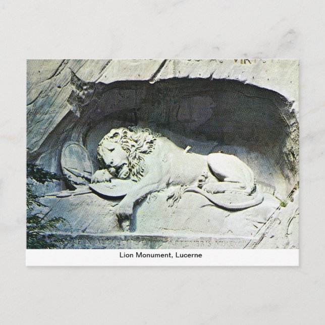 Lion Monument, Lucerne Postcard (Front)