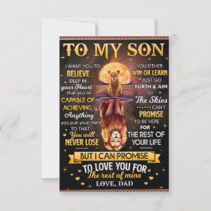 Lion Moon I Want To Believe - Dad To Son Thank You Card