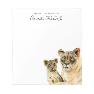 Lion   Mother and Cub Custom Notepad