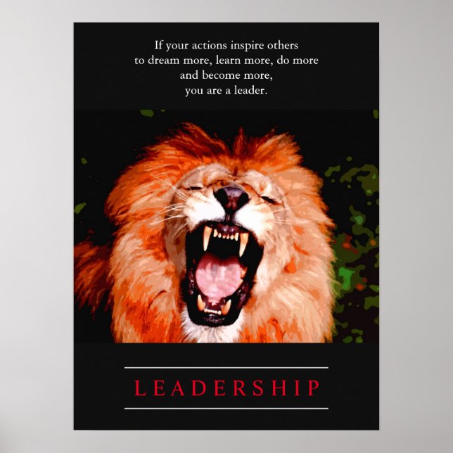 Lion Motivational Leadership Poster (Front)