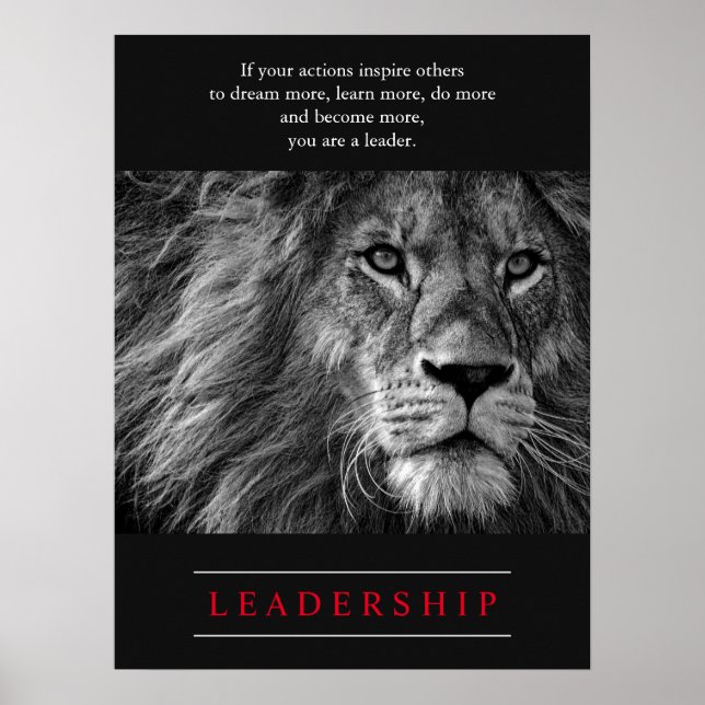 Lion Motivational Leadership Poster (Front)