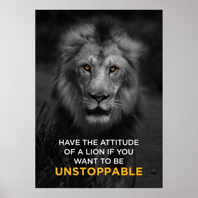 Lion Motivational Unstoppaple Poster (Front)