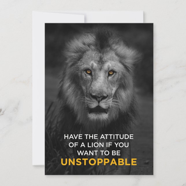 Lion Motivational Unstoppaple Save The Date (Front)