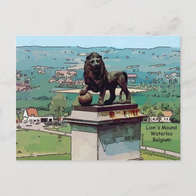 Lion Mound At The Battlefield Of Waterloo Postcard (Front)