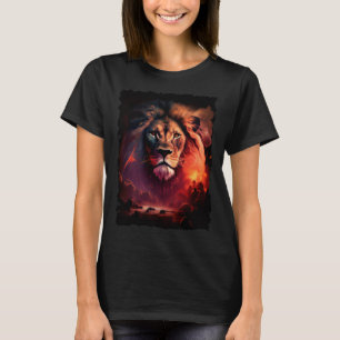 Lion mountain sunset retro 70s vintage  3 T-Shirt