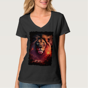 Lion mountain sunset retro 70s vintage  3 T-Shirt
