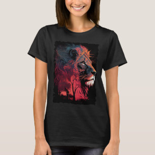 Lion mountain sunset retro 70s vintage  5 T-Shirt