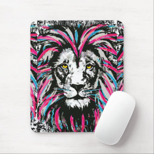 Lion Mouse Pad   Girly Pink Lion Mousepad
