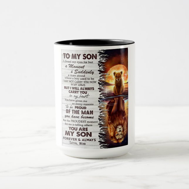 Lion Mum To My Son I Closed My Eyes  Mug (Center)