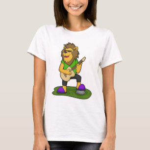 Lion Musician Guitar Music T-Shirt