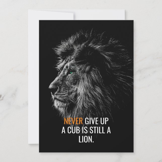 Lion Never Give Up Save The Date (Front)